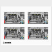 HWY 51シルバー 長方形シール (シート)