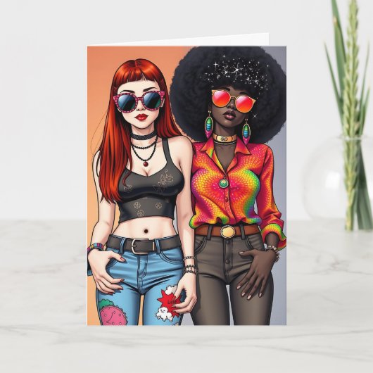 Hyと答えるためにチェックイン | 友情 カード (正面)