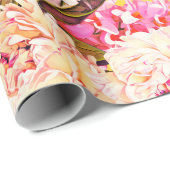 Hyacinth and peonis flowers, seamless pattern. Wat ラッピングペーパー (ロールコーナー)