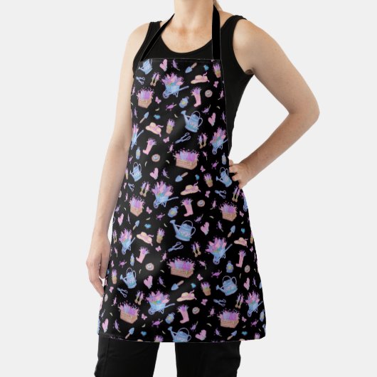 Hyacinth Garden Floral Black エプロン (インサイチュ)
