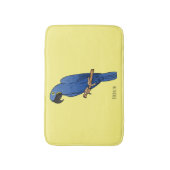 Hyacinth macaw bird cartoon illustration バスマット (正面縦)