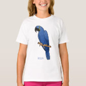 Hyacinth macaw bird cartoon illustration  tシャツ (正面)
