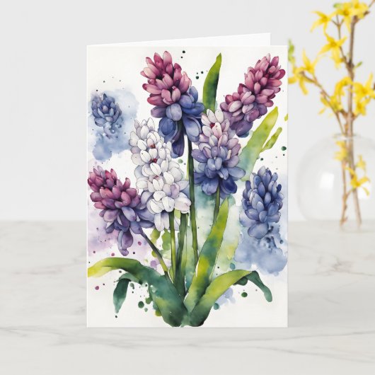 Hyacinth - Watercolor flowers カード (黄色い花)