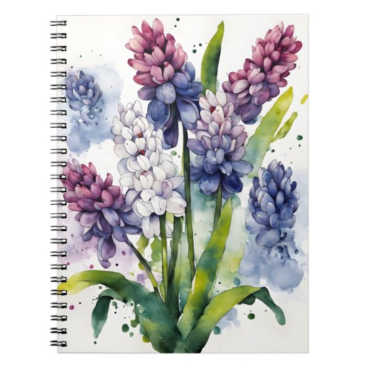 Hyacinth - Watercolor flowers ノートブック (正面)