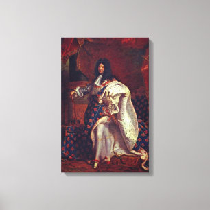 Hyacinthe Rigaud -ルイ14世のポートレート キャンバスプリント