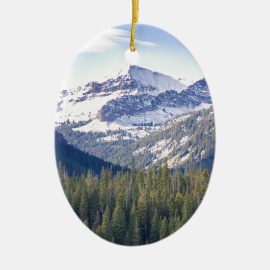 HyaliteはBozeman、モンタナを最高にします セラミックオーナメント (正面)