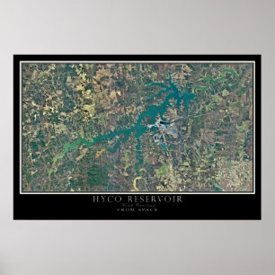 Hyco Lake North Carolina衛星ポスターマップ ポスター