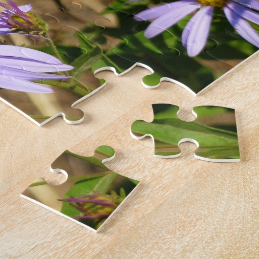 Hydaspe Fritillary on Purple Aster Flowers ジグソーパズル (側面)