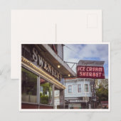 Hyde Street San Francisco Ice Cream Shop Sign ポストカード (正面/裏面)