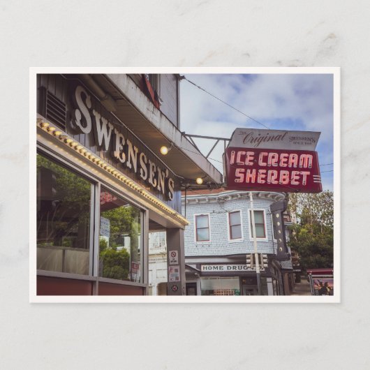 Hyde Street San Francisco Ice Cream Shop Sign ポストカード (正面)