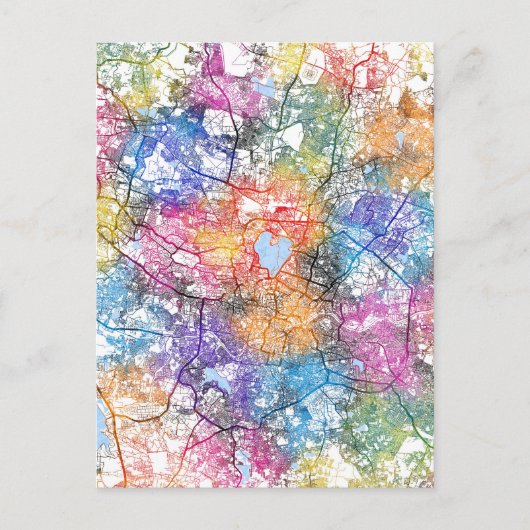 Hyderabad India City Map ポストカード (正面)