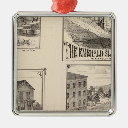 Hydevilleの農場そしてwaterworks メタルオーナメント (正面)