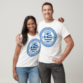 HYDRAとギリシャ国旗の男の白 Tシャツ (ユニセックス)