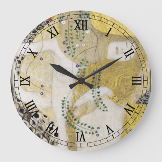 Hydra（別名ウォーターヘビI）by Gustavクリムト ラージ壁時計 (正面)