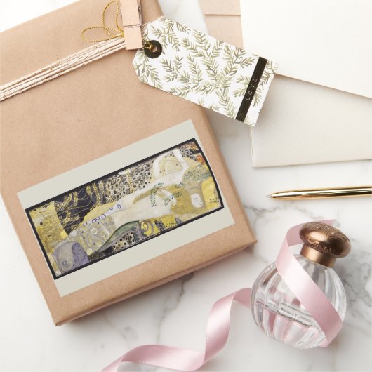 Hydra（別名ウォーターヘビI）by Gustavクリムト 長方形シール (ギフト)