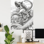 Hydra Coloring Book Page - Giant Snake Creative ポスター (ホームオフィス)