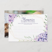 Hydrangea薄紫フローラ幾何写真記念 出欠カード (正面/裏面)