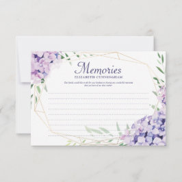 Hydrangea薄紫フローラ幾何写真記念 出欠カード
