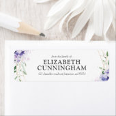 Hydrangea薄紫フローラ幾何差出人住所 ラベル (インサイチュ)