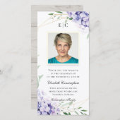 Hydrangea薄紫フローラ幾何記念 サンキューカード (正面/裏面)