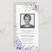 Hydrangea薄紫フローラ幾何記念 サンキューカード (正面/裏面)