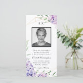 Hydrangea薄紫フローラ幾何記念 サンキューカード (スタンド正面)