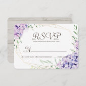 Hydrangea薄紫フローラ幾何記念 出欠カード (正面/裏面)