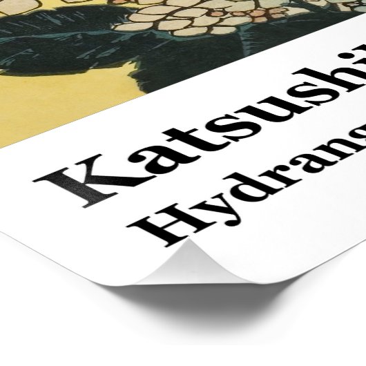 Hydrangea and Swallow by Hokusai ポスター (コーナー)