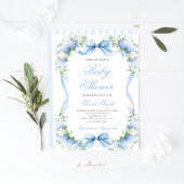 Hydrangea Baby Shower Boy Invitation 招待状