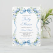 Hydrangea Baby Shower Boy Invitation 招待状 (スタンド正面)