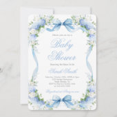 Hydrangea Baby Shower Boy Invitation 招待状 (正面)