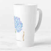 Hydrangea Bloom – Vintage Botanical Flower  カフェラテマグ (右アングル)
