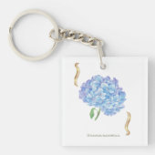 Hydrangea Bloom – Vintage Botanical Flower  キーホルダー (正面)