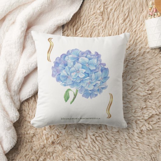Hydrangea Bloom – Vintage Botanical Flower クッション (ブランケット)