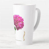 Hydrangea Bloom – Vintage Botanical Fuchsia カフェラテマグ (右アングル)