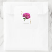 Hydrangea Bloom – Vintage Botanical Fuchsia スクエアシール (バッグ)