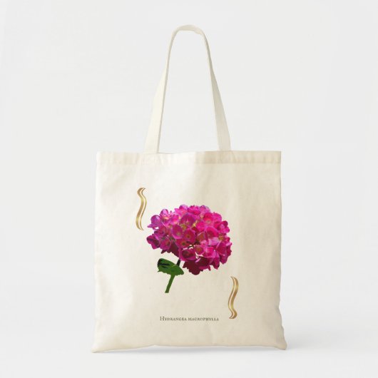 Hydrangea Bloom – Vintage Botanical Fuchsia トートバッグ (正面)