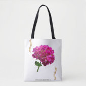 Hydrangea Bloom – Vintage Botanical Fuchsia トートバッグ (正面)