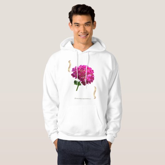Hydrangea Bloom – Vintage Botanical Fuchsia パーカ (正面フル)