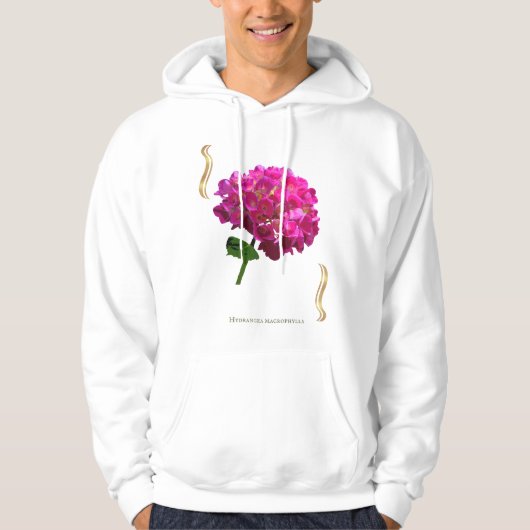 Hydrangea Bloom – Vintage Botanical Fuchsia パーカ (正面)