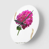 Hydrangea Bloom – Vintage Botanical Fuchsia ラウンド壁時計 (傾斜)