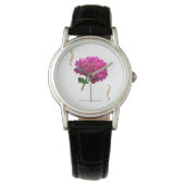 Hydrangea Bloom – Vintage Botanical Fuchsia 腕時計 (正面)
