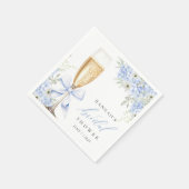 Hydrangea Blue Floral Bridal Shower Paper Napkin スタンダードカクテルナプキン (角)