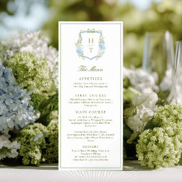Hydrangea Blue Floral Crest Wedding メニュー
