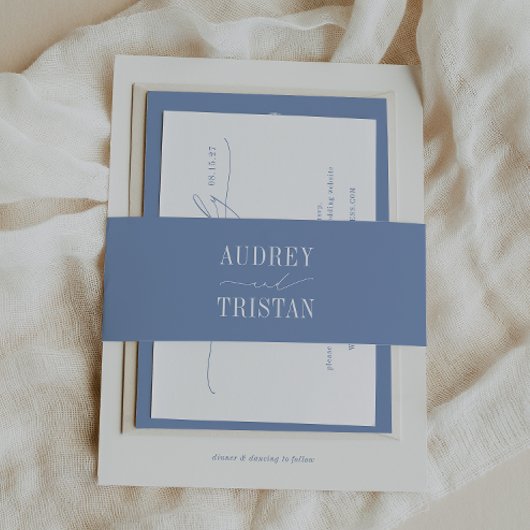 HYDRANGEA Blue Minimalist  招待状ベリーバンド