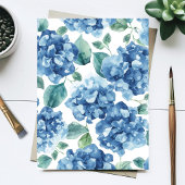 Hydrangea Blues | 水彩の花咲く フラワーカード