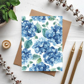 Hydrangea Blues | 水彩の花咲く フラワーカード