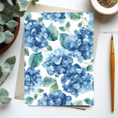 Hydrangea Blues | 水彩の花咲く フラワーカード