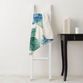 Hydrangea Blues Floral Watercolor Botanical Blooms シェルパブランケット (インサイチュ)