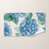 Hydrangea Blues Floral Watercolor Botanical Blooms バスタオルセット (ハンドタオル)